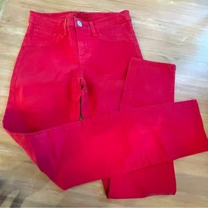 J BRAND Red, Shock Pink Designer Straight Leg Jeans! Like new! 25